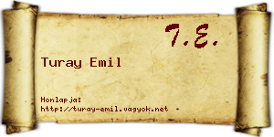 Turay Emil névjegykártya